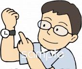 小学校向け男性 腕時計無料イラストお試しフリー素材(カット)