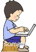 小学校向け子供 ノートパソコン無料イラストお試しフリー素材(カット)