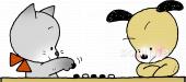 小学校向け囲碁 対決無料イラストお試しフリー素材(カット)