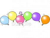 小学校向け風船無料イラストお試しフリー素材(カット)