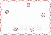 小学校向け桜 波四角枠無料イラストお試しフリー素材(カット)