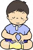 小学校向け座禅無料イラストお試しフリー素材(カット)