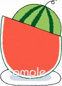 小学校向けスイカ無料イラストお試しフリー素材(カット)