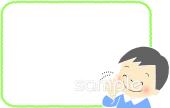 小学校向け男の子 手をふる無料イラストお試しフリー素材(カット)