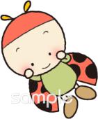 小学校向けテントウムシ無料イラストお試しフリー素材(カット)