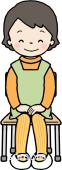 小学校向け椅子に座っている無料イラストお試しフリー素材(カット)