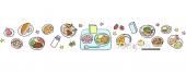 小学校向け給食 献立無料イラストお試しフリー素材(カット)