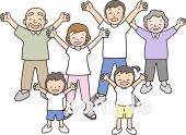 小学校向けラジオ体操 家族無料イラストお試しフリー素材(カット)