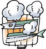 小学校向け焼き魚無料イラストお試しフリー素材(カット)