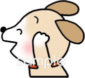 小学校向け犬 横向き無料イラストお試しフリー素材(カット)