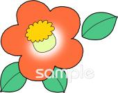 小学校向け花 椿無料イラストお試しフリー素材(カット)