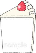 小学校向け枠 ショートケーキ無料イラストお試しフリー素材(カット)