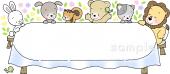 小学校向けテーブル 動物無料イラストお試しフリー素材(カット)
