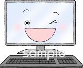 小学校向けデスクトップパソコン無料イラストお試しフリー素材(カット)