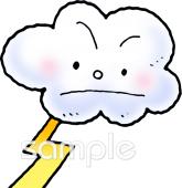 小学校向けかみなり無料イラストお試しフリー素材(カット)