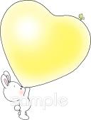 小学校向け風船 うさぎ無料イラストお試しフリー素材(カット)