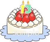 小学校向けケーキ ナンバーキャンドル無料イラストお試しフリー素材(カット)