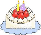 小学校向けケーキ ナンバーキャンドル無料イラストお試しフリー素材(カット)