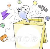 小学校向けマスク ハロウィン無料イラストお試しフリー素材(カット)