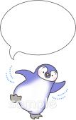 小学校向けペンギン すべる無料イラストお試しフリー素材(カット)
