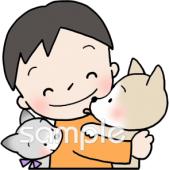 小学校向け子ども ペット無料イラストお試しフリー素材(カット)