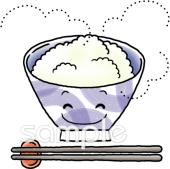 小学校向けごはん 茶碗無料イラストお試しフリー素材(カット)