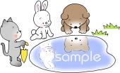 小学校向け水たまり無料イラストお試しフリー素材(カット)
