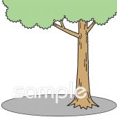 小学校向け木陰無料イラストお試しフリー素材(カット)