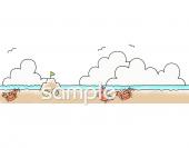 小学校向け砂浜無料イラストお試しフリー素材(カット)