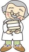小学校向け博士 本無料イラストお試しフリー素材(カット)