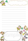 小学校向け運動会 お手紙用紙 動物無料イラストお試しフリー素材(カット)