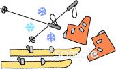 小学校向けスキー 装備無料イラストお試しフリー素材(カット)
