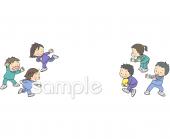 小学校向けドッジボール無料イラストお試しフリー素材(カット)