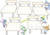 小学校向けがんばりカード 椅子無料イラストお試しフリー素材(カット)