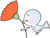 小学校向けカーネーション 小鳥無料イラストお試しフリー素材(カット)