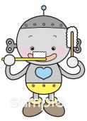 小学校向け歯みがき ロボット無料イラストお試しフリー素材(カット)