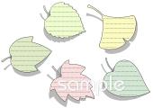小学校向けめあてカード 葉っぱ無料イラストお試しフリー素材(カット)