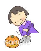 小学校向け魔法使い カボチャ無料イラストお試しフリー素材(カット)