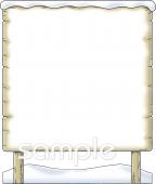 小学校向け雪 立て札無料イラストお試しフリー素材(カット)