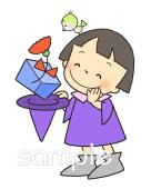 小学校向け母の日 魔法使い無料イラストお試しフリー素材(カット)