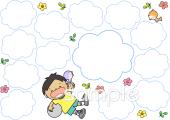 小学校向けがんばりカード 子供 ボール無料イラストお試しフリー素材(カット)
