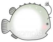 小学校向けチョウチンアンコウ 文字枠無料イラストお試しフリー素材(カット)