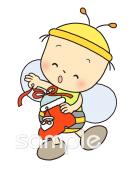 小学校向けクリスマスプレゼント ミツバチ無料イラストお試しフリー素材(カット)