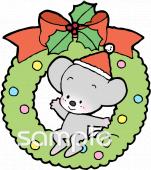 図書室・図書館向けクリスマスリース無料イラストお試しフリー素材(カット)