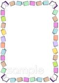 図書室・図書館向け本 飾り枠無料イラストお試しフリー素材(カット)