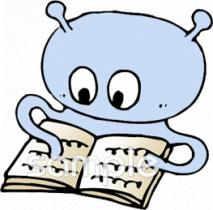図書室・図書館向け宇宙人無料イラストお試しフリー素材(カット)