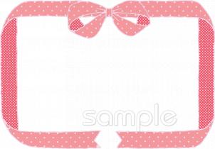 図書室・図書館向けリボン ワク無料イラストお試しフリー素材(カット)