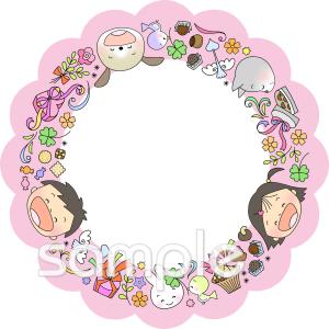 図書室・図書館向けフォトフレーム 2月無料イラストお試しフリー素材(カット)