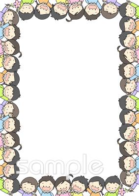 図書室・図書館向けフレーム 友だち無料イラストお試しフリー素材(カット)