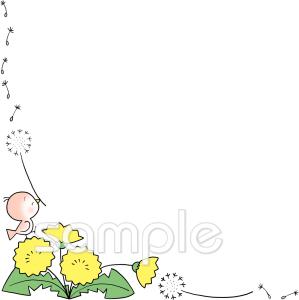 図書室・図書館向けコーナー飾り たんぽぽ無料イラストお試しフリー素材(カット)